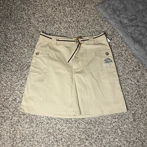 White Stag Tan Mini Skirt with Belt & Attached Shorts